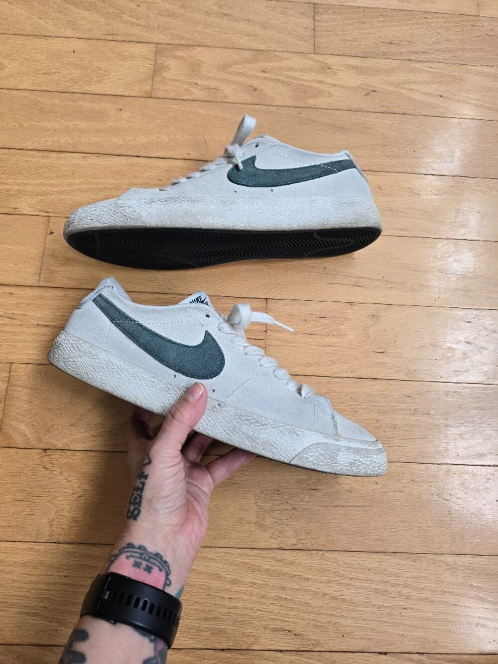 Nike | SB Zoom Blazer Low 'Summit White Deep Jungle' skater sneakers | MENS 9.5 - Picture 3 of 11